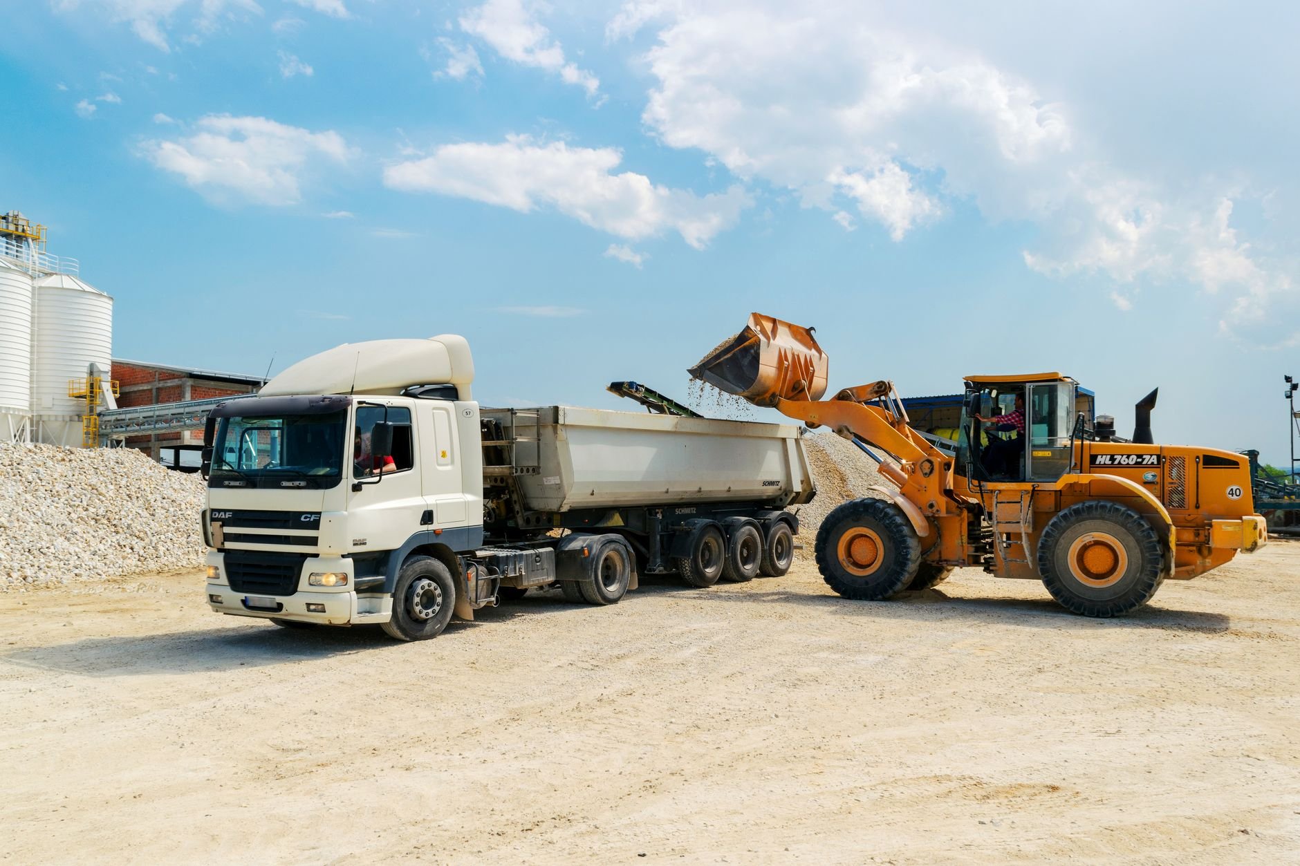 Heavy-duty truck loaded with materials at a Texas job site